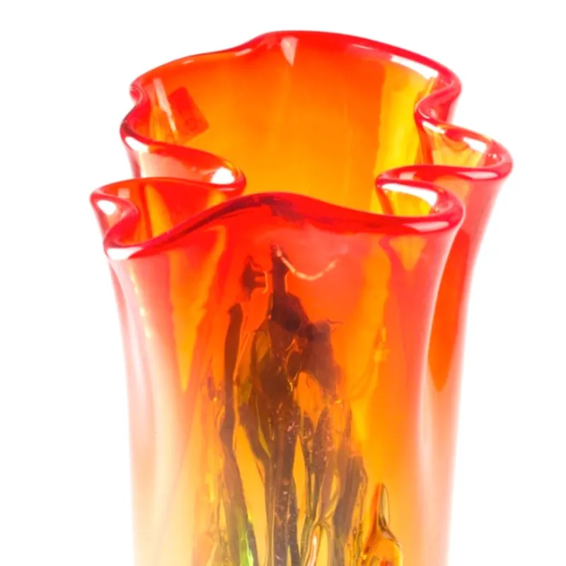 New Pamono Red Handcrafted Murano Glass Vase from YourMurano