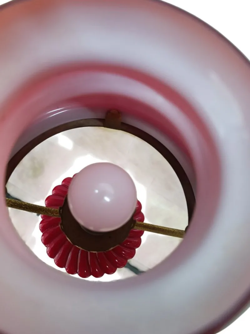 Pamono Red Hanging Lamp, 1940s> Ceiling Lights