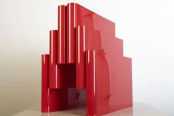 Pamono Red Magazine Rack by Giotto Stoppino for Kartell, 1970s> Magazine Racks