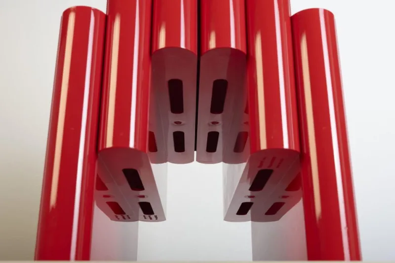 Pamono Red Magazine Rack by Giotto Stoppino for Kartell, 1970s> Magazine Racks