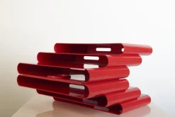Pamono Red Magazine Rack by Giotto Stoppino for Kartell, 1970s><noscript><img width=