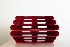 Pamono Red Magazine Rack by Giotto Stoppino for Kartell, 1970s><noscript><img width=