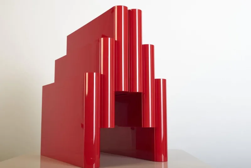 Pamono Red Magazine Rack by Giotto Stoppino for Kartell, 1970s> Magazine Racks