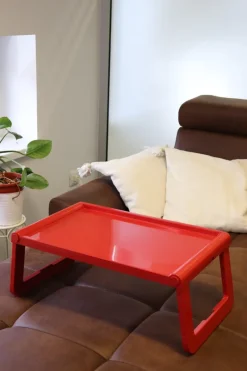 New Pamono Red Pepito Tray Table by Luigi Massoni for Guzzini, 1960s