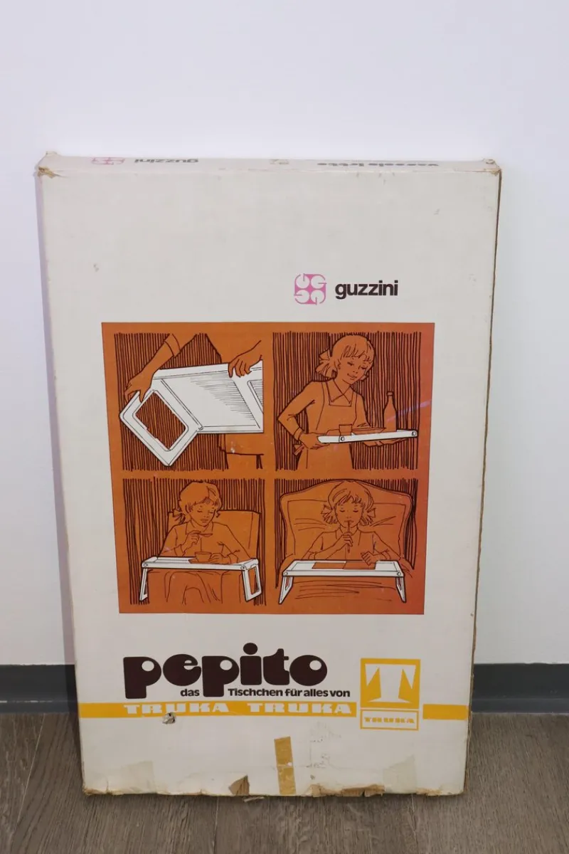 New Pamono Red Pepito Tray Table by Luigi Massoni for Guzzini, 1960s