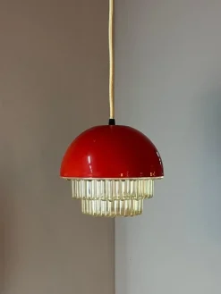 Online Pamono Red Plastic Hanging Lamp