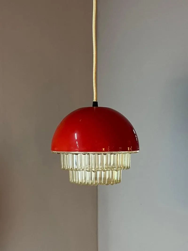 Online Pamono Red Plastic Hanging Lamp