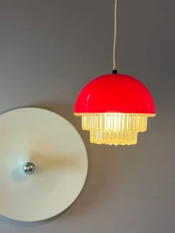 Online Pamono Red Plastic Hanging Lamp