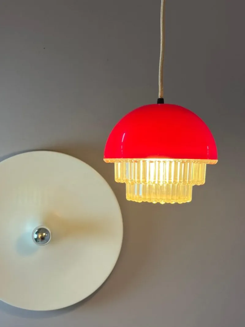 Online Pamono Red Plastic Hanging Lamp
