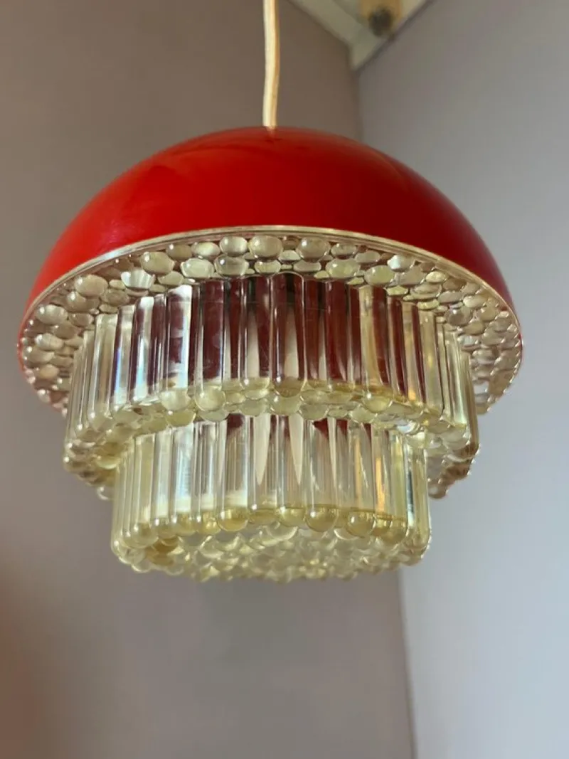 Online Pamono Red Plastic Hanging Lamp