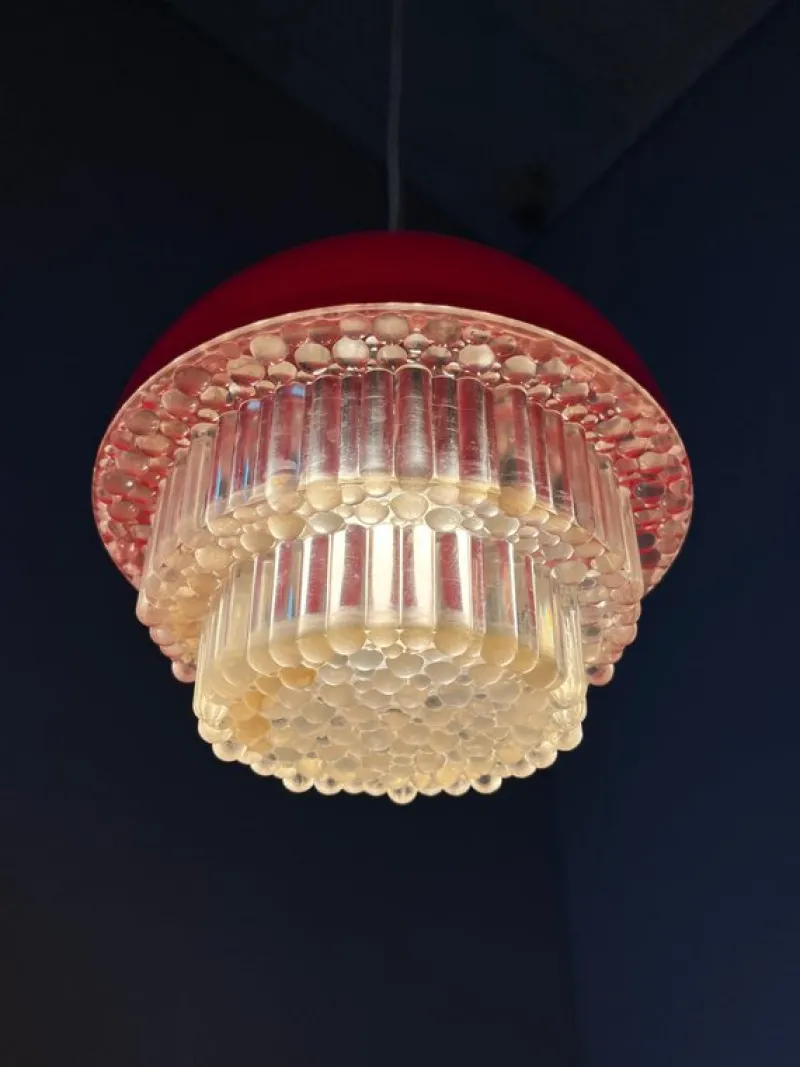 Online Pamono Red Plastic Hanging Lamp