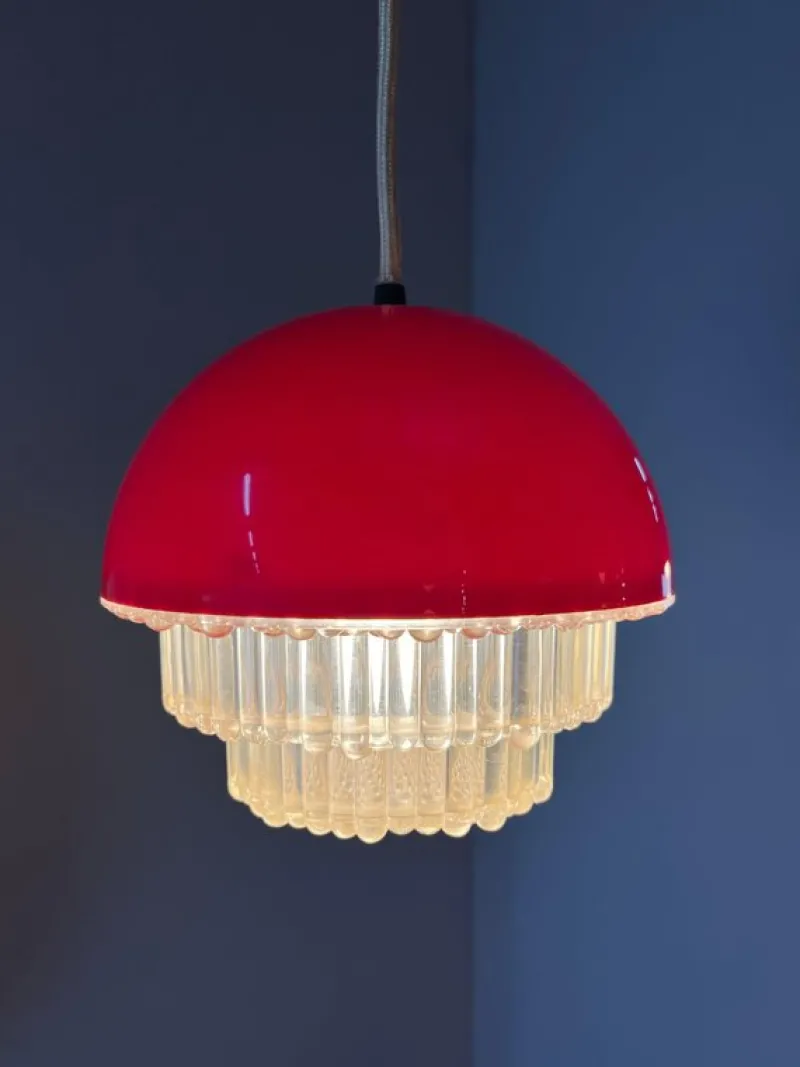 Online Pamono Red Plastic Hanging Lamp