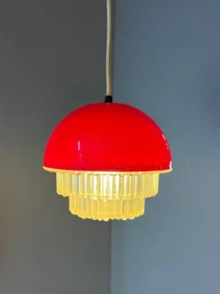 Online Pamono Red Plastic Hanging Lamp