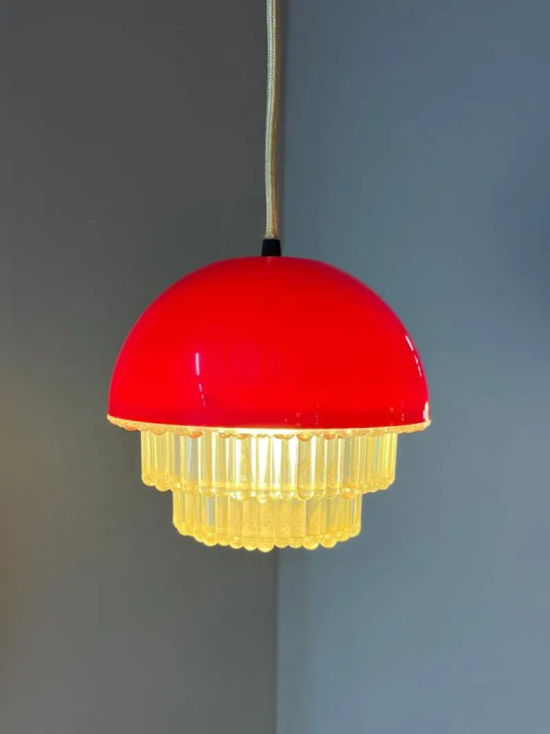 Online Pamono Red Plastic Hanging Lamp