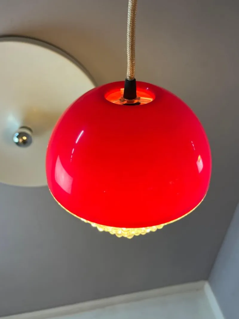 Online Pamono Red Plastic Hanging Lamp