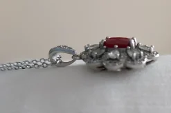 Pamono Red Ruby Silver Pendant, 1990s> Necklaces