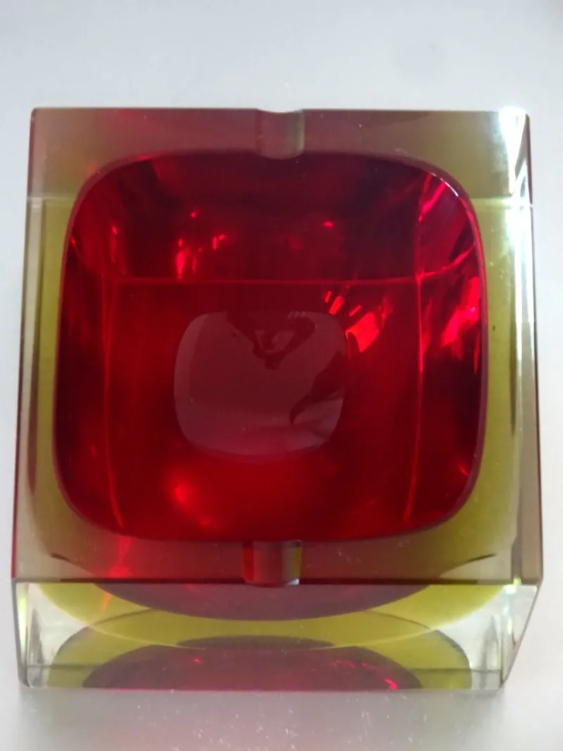 Pamono Red Submerged Murano Glass Bowl, 1960s> Bowls