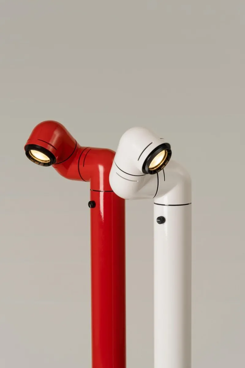 Pamono Red Tatu Floor Lamp by André Ricard> Floor Lamps
