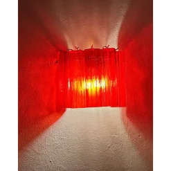 Outlet Pamono Red Tronchi Murano Style Glass Wall Sconces by Simoeng, Set of 2