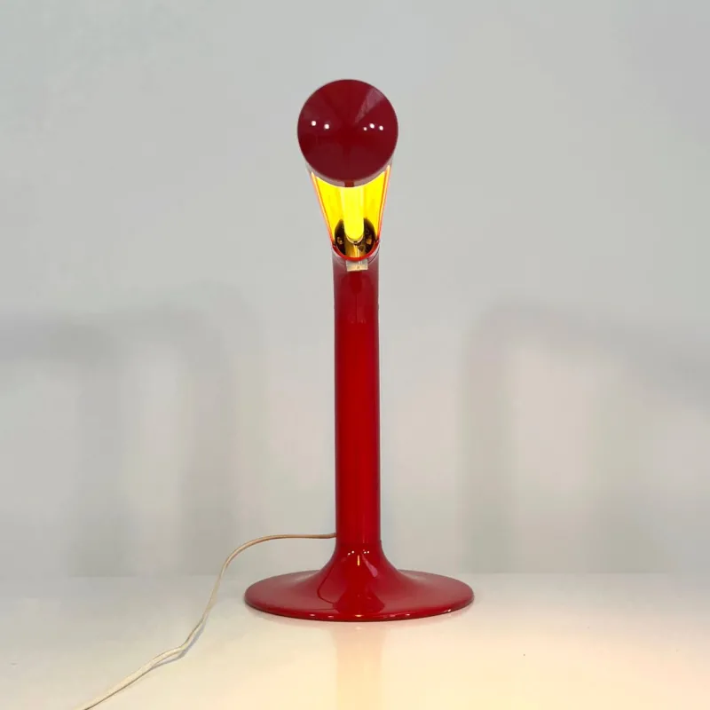 Pamono Red Tube Table Lamp by Anders Pehrson for Ateljé Lyktan, 1970s> Table Lamps