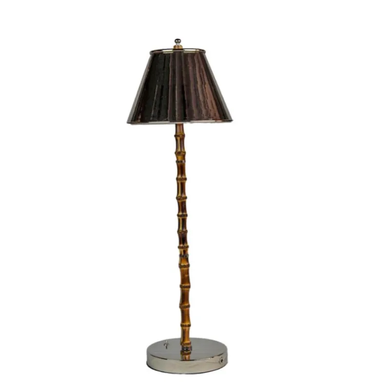 Discount Pamono Refilling Table Lamp in Steel and Bamboo by Isander Borges