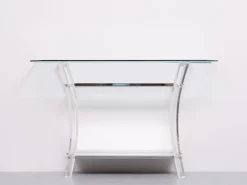 New Pamono Regency Console Table and Mirror in Chrome, 1970s, Set of 2