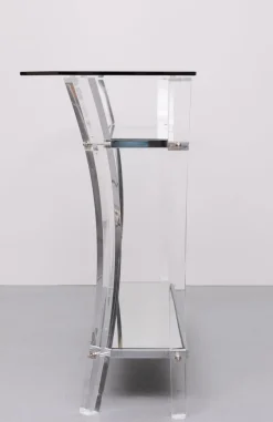 New Pamono Regency Console Table and Mirror in Chrome, 1970s, Set of 2