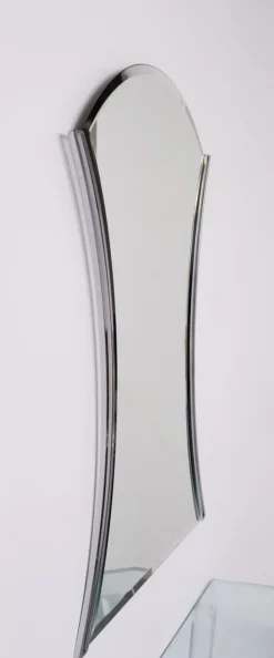 New Pamono Regency Console Table and Mirror in Chrome, 1970s, Set of 2