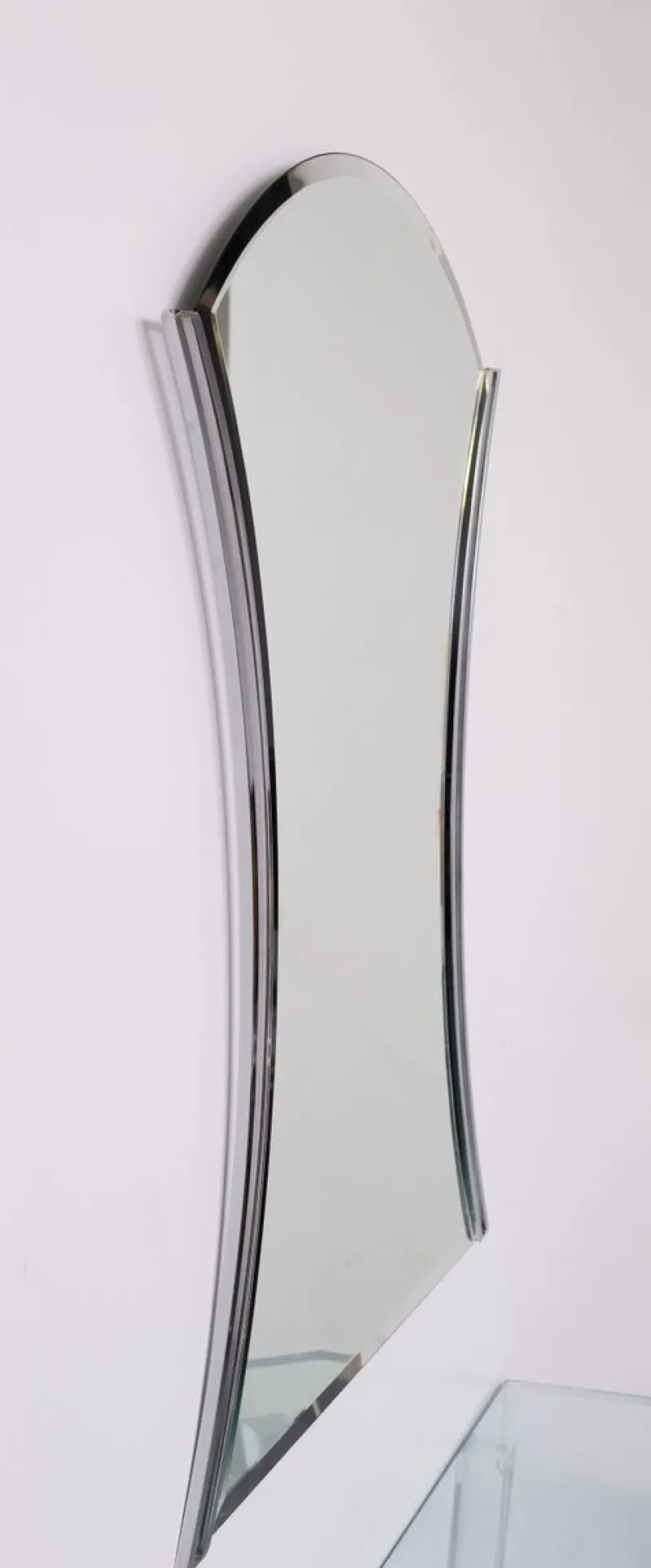 New Pamono Regency Console Table and Mirror in Chrome, 1970s, Set of 2