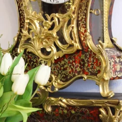 Pamono Regency or Louis XV Boulle Cartel Clock on Console by Gribelin, Paris, Early 18th Century, Set of 2> Clocks