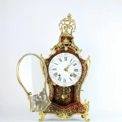 Pamono Regency or Louis XV Boulle Cartel Clock on Console by Gribelin, Paris, Early 18th Century, Set of 2><noscript><img width=