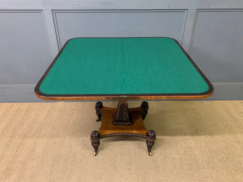 Pamono Regency Rosewood Card Table, 1815> Game Tables