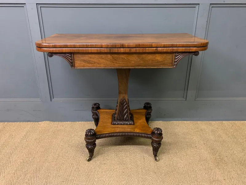 Pamono Regency Rosewood Card Table, 1815> Game Tables
