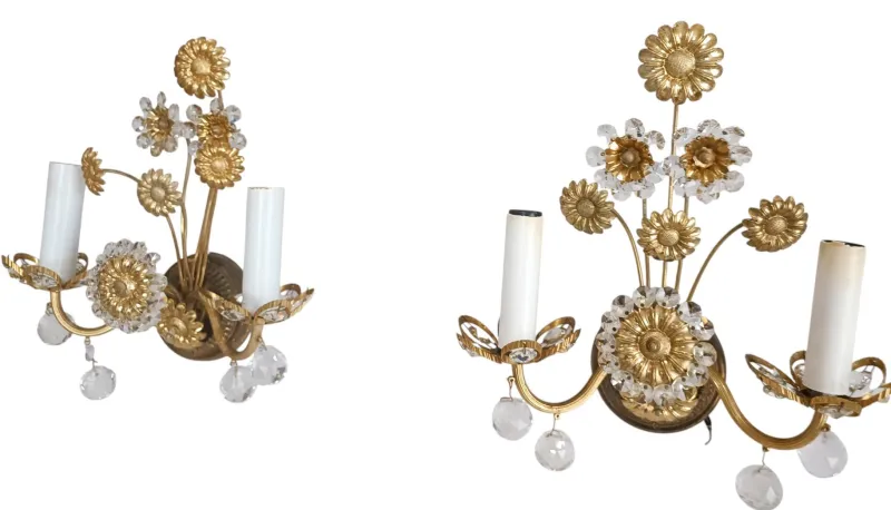 Pamono Regency Sconces by Ernst Palme for Palwa, 1950s, Set of 2> Wall Lights & Sconces