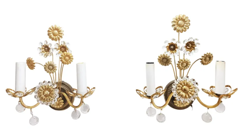 Pamono Regency Sconces by Ernst Palme for Palwa, 1950s, Set of 2> Wall Lights & Sconces
