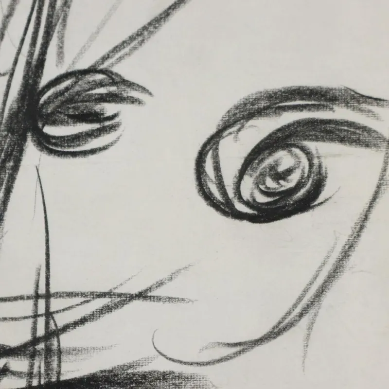 Pamono Remo Brindisi, Drawing with Letter, 1961, Canvas> Work On Paper