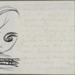 Pamono Remo Brindisi, Drawing with Letter, 1961, Canvas><noscript><img width=