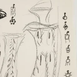 Pamono Remo Brindisi, Sketch for Aida, 1974, Charcoal Drawing><noscript><img width=
