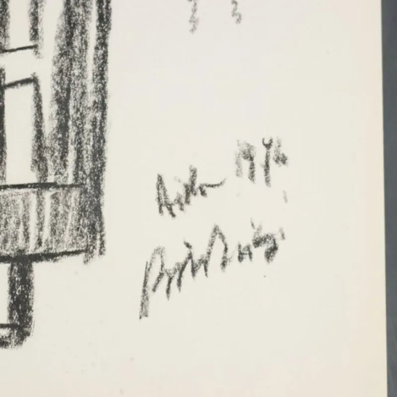 Pamono Remo Brindisi, Sketch for Aida, 1974, Charcoal Drawing> Work On Paper
