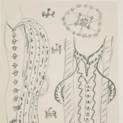 New Pamono Remo Brindisi, Sketch for the Aida, 1974, Charcoal Drawing
