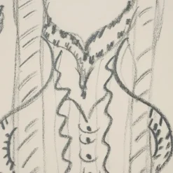 New Pamono Remo Brindisi, Sketch for the Aida, 1974, Charcoal Drawing