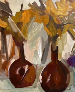 Hot Pamono René Guinand, Faded Flowers, 1980s, Oil on Canvas