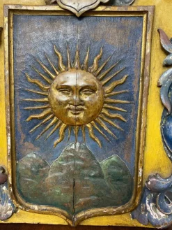 Pamono Renaissance Chair with Heraldic Emblems of the Szontágh de Igló et Zabar Family><noscript><img width=