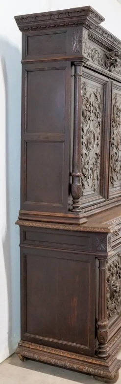 Pamono Renaissance Revival Oak 2-Part Buffet Cabinet, France, Mid-19th Century> Sideboards & Buffets