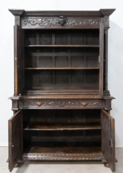 Pamono Renaissance Revival Oak 2-Part Buffet Cabinet, France, Mid-19th Century><noscript><img width=