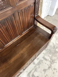 New Pamono Renaissance Style Chest Bench in Walnut, 1890s