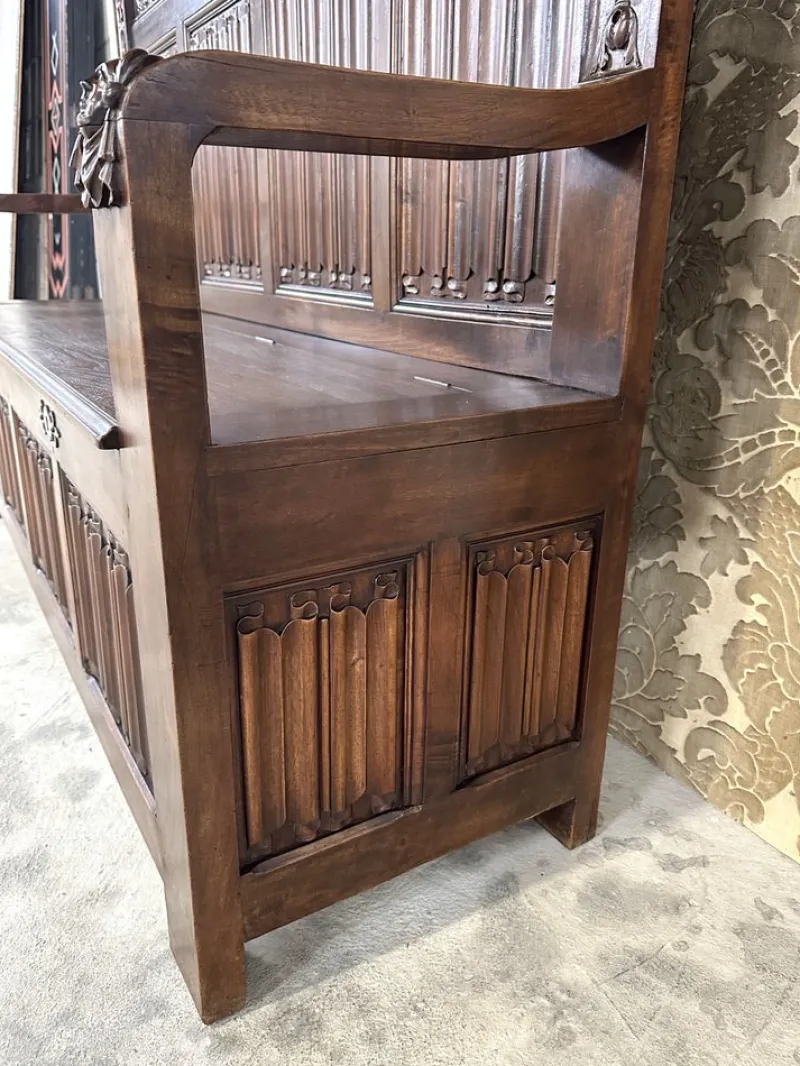 New Pamono Renaissance Style Chest Bench in Walnut, 1890s
