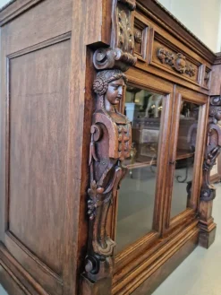 Clearance Pamono Renaissance Style Display Cabinet in Oak