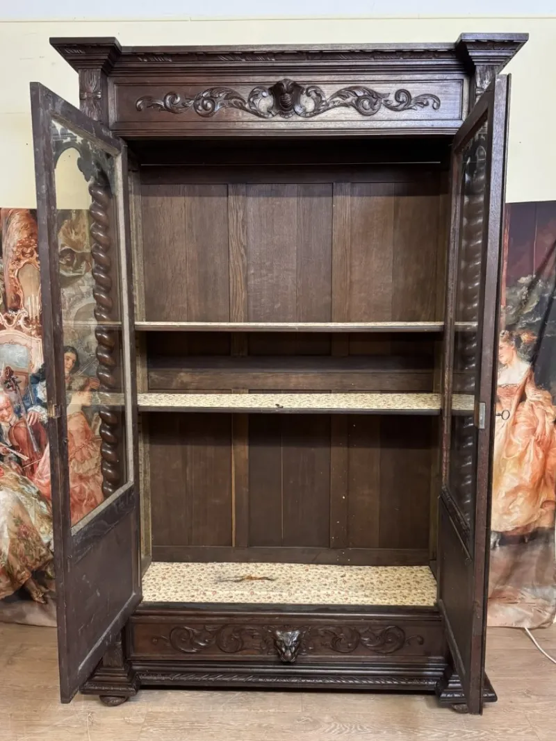 Pamono Renaissance Style Hunting Lodge Library in Carved Oak, 1850> Shelves & Wall Units
