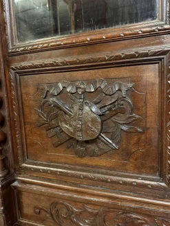 Pamono Renaissance Style Hunting Lodge Library in Carved Oak, 1850><noscript><img width=